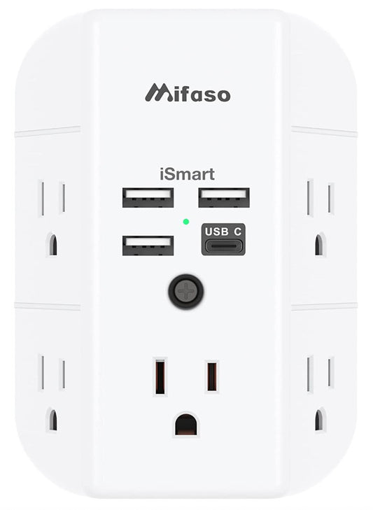 Rallonge de prise murale avec multiprise USB et parasurtenseur