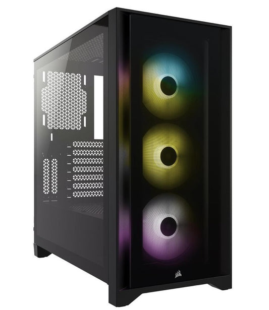 Boitier pour le jeu Corsair iCue 4000x RGB noir verre trempé ATX mid tower
