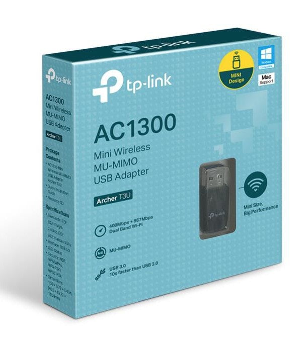 Mini Adaptateur réseau sans fil double bande MU-MIMO tp-link AC1300