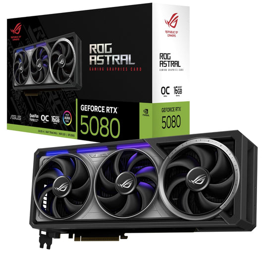 Carte Graphique ASUS ROG Astral Quad Fan GeForce RTX 5080 16GB GDDR7 OC