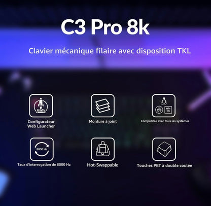 Clavier mécanique Keychron C3 Pro TKL